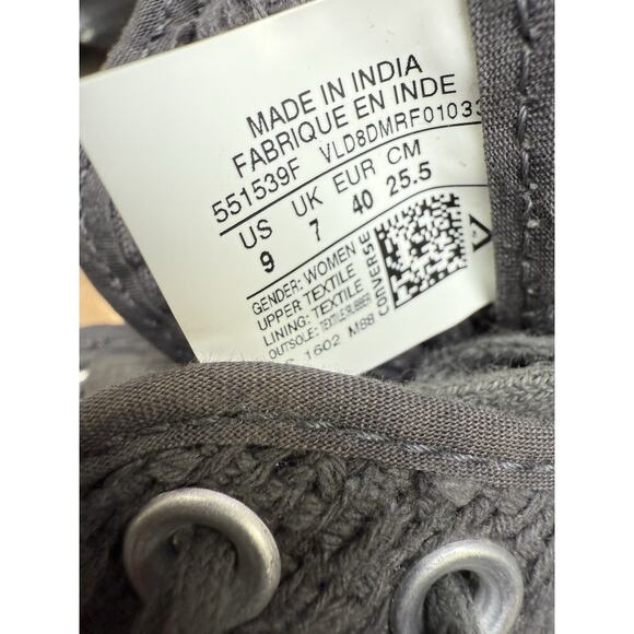 Converse Shoes Womens 9 Chuck Taylor All Star High Top Crochet Sneakers Gray - Picture 10 of 10